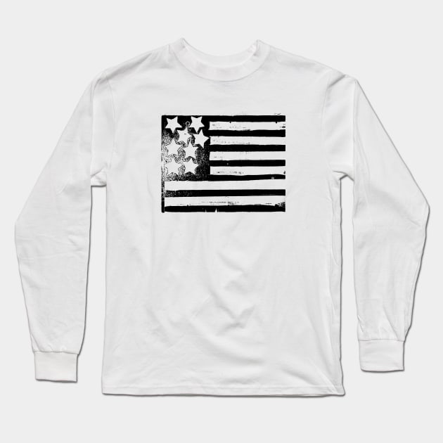 American Flag Long Sleeve T-Shirt by linesdesigns